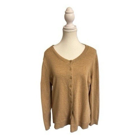 Gap Women's XL Button Front Cardigan Sweater Camel Beige Soft Knit - Picture 2 of 6